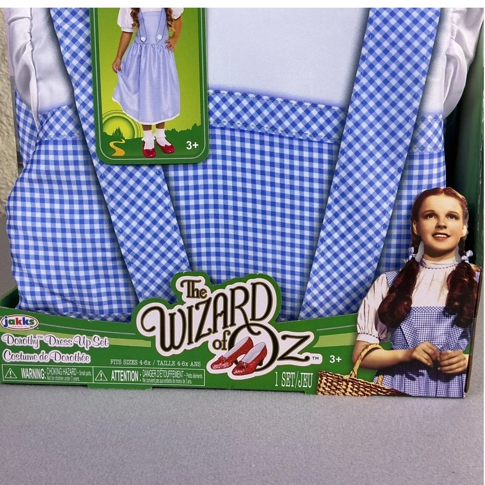 Jakks‎ Pacific The Wizard of Oz Dorothy Dress Up Set Blue Gingham Fits 4-6x NEW